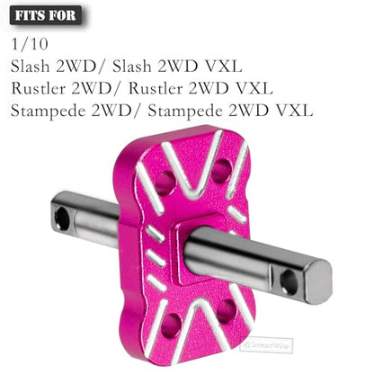 RC Differential Locker Spool Upgrades Part for 1/10 Slash 2WD(VXL),Rustler 2WD(VXL),Stampede 2WD(VXL),Bandit 2WD(VXL),Aluminum Diff Locker Mounts Hop-up,Pink - color: Titanium(1set)
