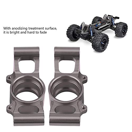 Dilwe 2Pcs RC Car Rear Hub Carriers, Aluminium Alloy RC Rear Axle Hub Carrier for 1/5 Scale RC Car Upgrade Part RC Accessories(Gray)