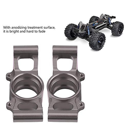 Dilwe 2Pcs RC Car Rear Hub Carriers, Aluminium Alloy RC Rear Axle Hub Carrier for 1/5 Scale RC Car Upgrade Part RC Accessories(Gray)