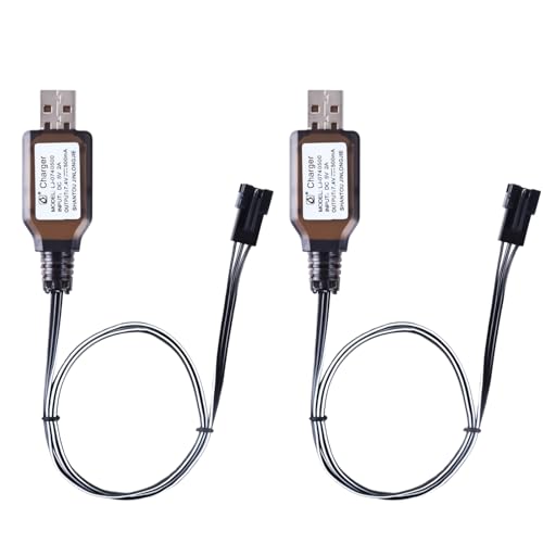 7.4V SM-3P Charger 3-Pin 2S li-on li-po USB Battery Charger with Protection Board for RC Car Boat Drone Shark Vacuum 2 Pcs