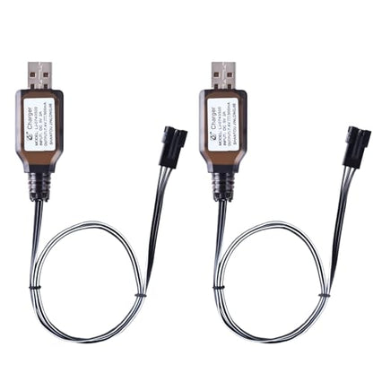 7.4V SM-3P Charger 3-Pin 2S li-on li-po USB Battery Charger with Protection Board for RC Car Boat Drone Shark Vacuum 2 Pcs