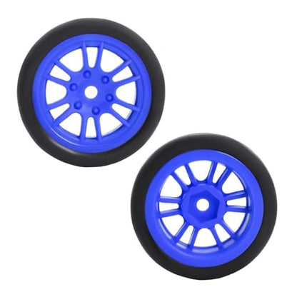 4PCS Finished Flat Running Drift Tires and Wheels 7MM Hexagon for 1/24 Losi Micro B Upgrades and 1/28 Losi Micro T Upgrades(b Blue) - color: B Blue