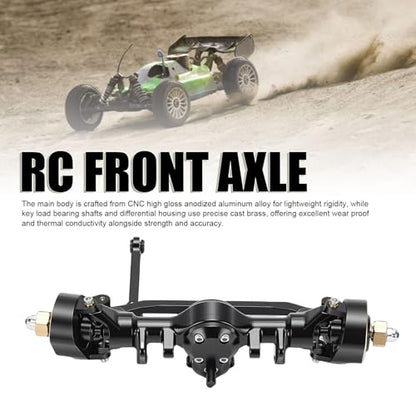 1/24 RC Car Front Axle Assembly, Aluminum Alloy RC Front Portal Axle Shaft Assembly, Shaft Replacement for Axial SCX24 1/24 Crawler Car
