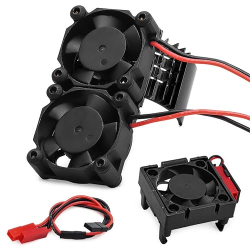 ESC/Motor Cooling Fan Heatsink Set RC Parts for TRAXXAS VXL-3S Slash/Rally/Bandit/Stampede 2WD 4WD RC Car (Black) - color: Black
