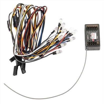 RC Front Rear Lamp Group Compatible with DumboRC X6DC 2.4G 6CH Receiver with Strip Light Control Board Module Set for RC Car Transmitter Replacement Accessories