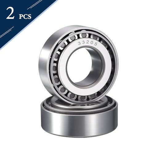 2 Pack 33205 Tapered Roller Bearing Cone and Cup Set | 25mm Bore 52mm OD 22mm Cup Width, Chrome Steel Taper Bearings Set, ABEC-3 - size: 33205