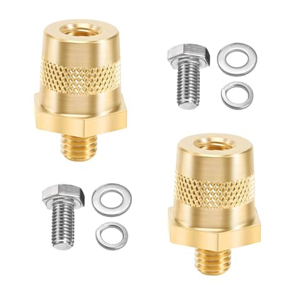 2 PCS Battery Terminal Connectors Set, Auto Battery Post Terminals Adapters (+/-) with Bolts, M8 Top Side Thread Terminal Charging Posts Extender Adapter, Car Accessories