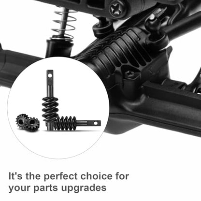 4pcs 2/13T & 2/16T Axle Overdrive Worm Gear Set for 1/30 Axial SCX30, Steel Front & Rear Axle Upgrade Parts for RC Crawler Performance