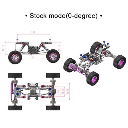 Blue Forged Carbon Fiber LCG Chassis Kit High Gloss Frame Rail for Redcat Ascent-18 1/18 Scale RC Rock Crawler Upgrades - style: Carbon Fiber