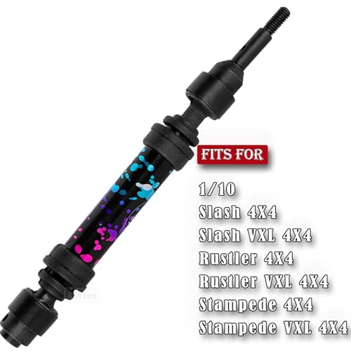 RC Drive Shaft CVD Axles Upgrades Part for 1/10 Slash VXL 4X4,Rustler VXL 4X4,Stampede VXL 4X4,#45 Steel Front Rear Driveshaft with Hex,Colorful - color: Colorful - Upgrades