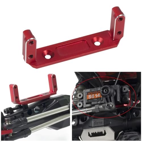 Aluminum Alloy Servo Mount for Axial Capra 1/10 RC Crawler UTB10 Vanquish F9 SCX10 III Portal Axle SOA 4WD Cheater Rigs Upgrade (Red) - color: Red