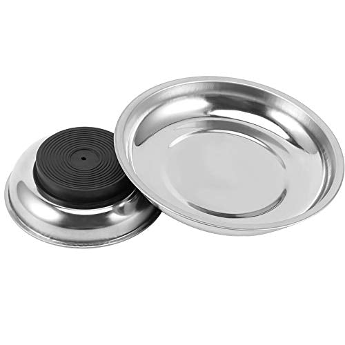 ZOENHOU 10 PCS 4” 6” Round Magnetic Tray, Stainless Steel Magnet Parts Tools Trays Parts Screw Holder Metal Collector for Mechanics Hobbyists Woodworker - size: Round 10 PCS