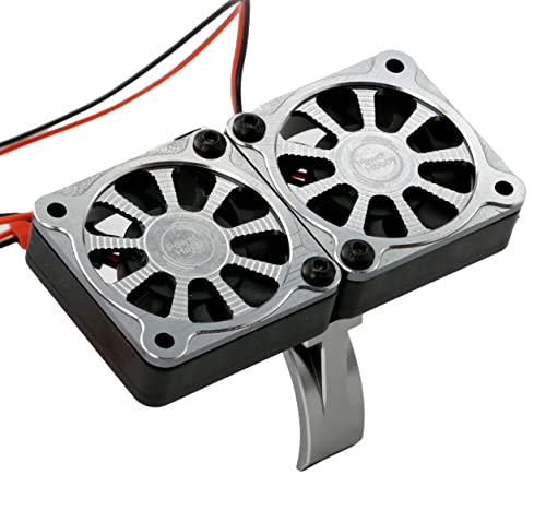 Powerhobby Aluminum Heatsink 1/5 Dual High Speed Cooling Fans w/Covers (Gunmetal) - color: GunMetal