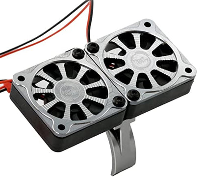 Powerhobby Aluminum Heatsink 1/5 Dual High Speed Cooling Fans w/Covers (Gunmetal) - color: GunMetal