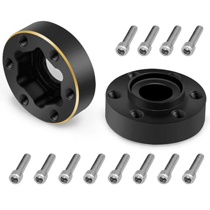 4Pcs RC Brass Weights 12mm Hex Hub Extended Adapters Widen 6mm | for 1.9inch Beadlock Wheel Rim Compatible with Axial SCX10 90046 Redcat TRX4 Gen7 D90 CC01 1/10 RC Crawler (6mm) - color: 6mm