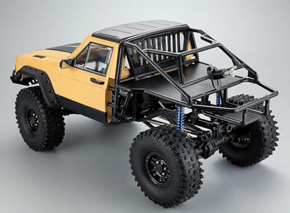 Hard Plastic RC Crawler Body Cab & Back-Half Cage Body Car Shell Upgrades Part for 1/10 RC Crawler Car for Axial SCX10 II 90046 TRX4 Redcat GEN8 (Yellow) - color: Yellow