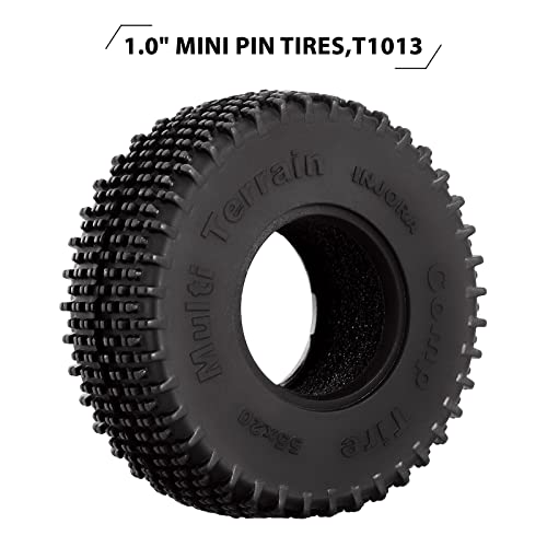INJORA 1.0 55 * 20mm All Terrain Comp Pin Tires for 1/18 1/24 RC Crawler