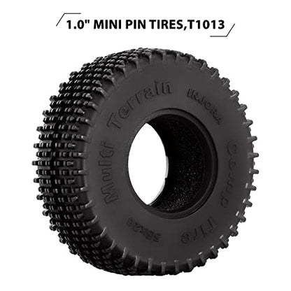 INJORA 1.0 55 * 20mm All Terrain Comp Pin Tires for 1/18 1/24 RC Crawler