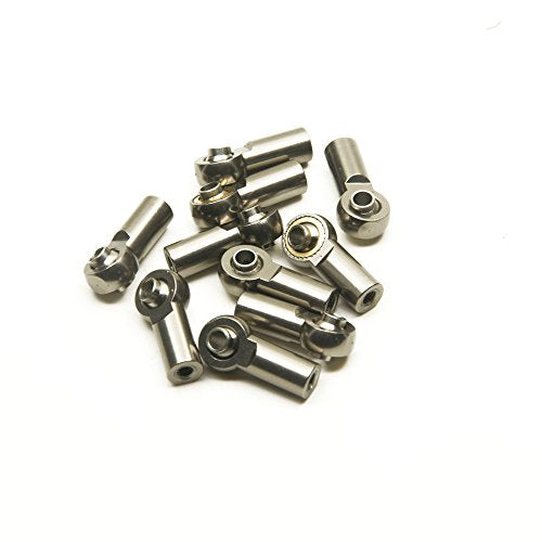 RC-Hub 10Pcs M3 Rod Ends Joint Aluminum M3 Metal Ball End Head Holder Tie for 1/10 RC D90 Axial SCX10 F350 (Titanium)