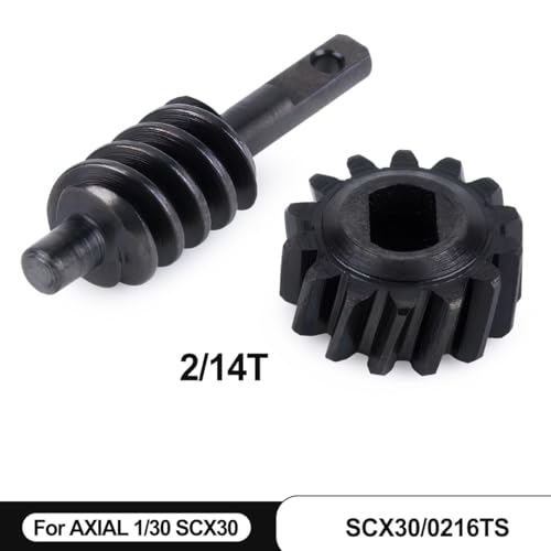 Differential Gear Worm Gear Set,Harden Steel Axle Gears for 1/30 Axial SCX30 RC Crawler Upgrade Parts, 2 Sets (2/14T,Overdrive 14%)