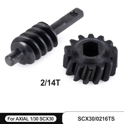 Differential Gear Worm Gear Set,Harden Steel Axle Gears for 1/30 Axial SCX30 RC Crawler Upgrade Parts, 2 Sets (2/14T,Overdrive 14%)