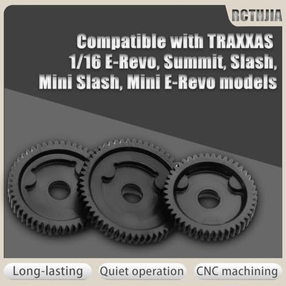 48P 45T Hardened Steel Spur Gear for TRAXXAS 1/16 E-Revo VXL, Summit, Slash, Mini E-Revo & Mini Slash - High Precision & Durable Upgrade (45# Steel) - size: 45T
