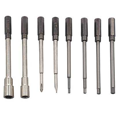 ShareGoo 8 in 1 Screwdriver Set Kit - Hex Nut Key Socket Repair Tool for RC Helicopter, Airplane, Drone, Car - H1.5, 2.0, 2.5, 3.0mm Hex, 4.0, 5.5mm Spanner Box, 0#, 1# Slot Screw Driver