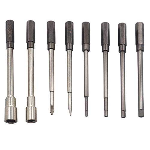 ShareGoo 8 in 1 Screwdriver Set Kit - Hex Nut Key Socket Repair Tool for RC Helicopter, Airplane, Drone, Car - H1.5, 2.0, 2.5, 3.0mm Hex, 4.0, 5.5mm Spanner Box, 0#, 1# Slot Screw Driver