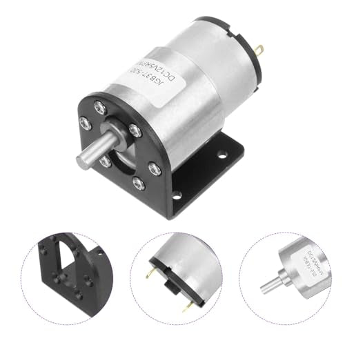DMiotech Micro DC 12V 5RPM Geared Motor with Bracket Gear Reduction Motors 37mm Diameter Gearbox Micro Speed Reduction for RC Car, Robot Model, DIY Toys - style: 5RPM