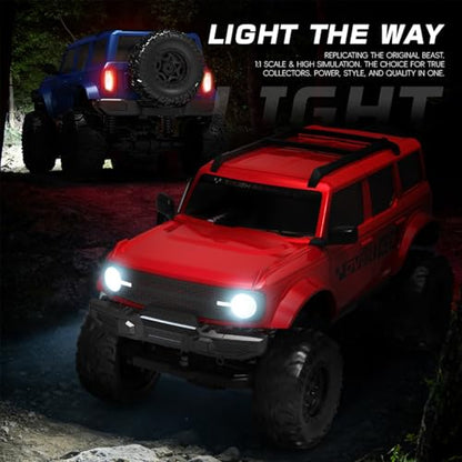 1:20 Scale RC Crawler RTR RC Rock Truck 4x4 2.4GHZ Hobby Grade Remote Control Car Model Vehicle RC Buggy (02-Red) - color: 02-red