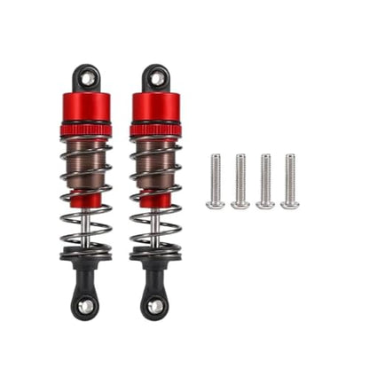 1/10 RC Oil Leakproof Shocks,2Pcs Adjustable Oil Filled Shocks 52mm-120mm for 1/10 RC Buggy Truggy On Road Touring Drift Cars Monster Trucks Upgrade Parts (2pcs 70mm red) - color: 2pcs 70mm red