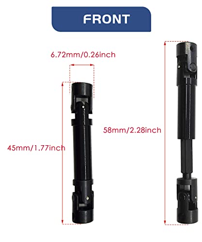 Steel RC Drive Shaft for 1/24 SCX24 AXI00002 JLU AXI00001 C10 Upgrate | SCX24 Driveshaft Hardened Steel Upgrade Parts,High Strength,Wear Resistant,CNC machined - size: For SCX24 C10