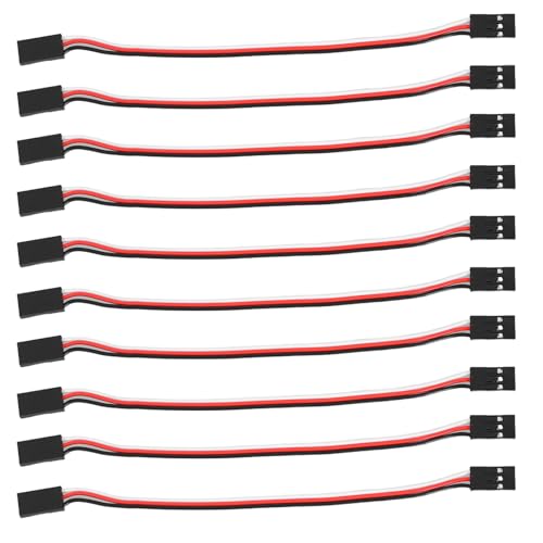 Garneck 10Pack RC Extension Cable 15cm: 3-Pin Female to Female Extension Wire Compatible with RC Airplane Car Helicopter Receiver Controller DIY Electronics
