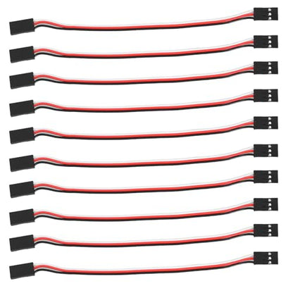 Garneck 10Pack RC Extension Cable 15cm: 3-Pin Female to Female Extension Wire Compatible with RC Airplane Car Helicopter Receiver Controller DIY Electronics