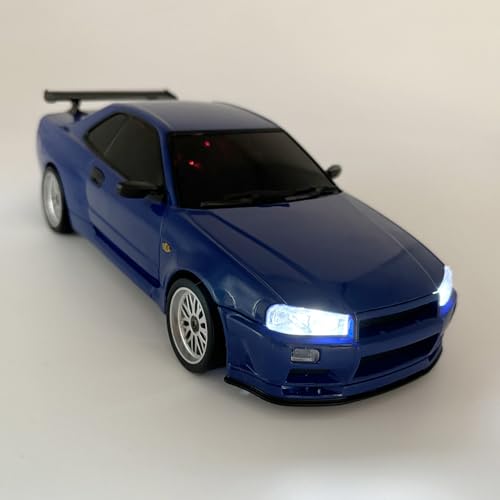 RC Drift Car with Gyro 1/18 Scale LDRC Drift Car Remote Control RWD | Hobby Drifting Vehicle Full Proportional ESP Gyroscope Metal Drive Shaft Alloy Shell Adult LD1899