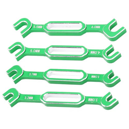 RC Car Wrench, 3.0 to 6.0mm Aluminum Alloy Turnbuckle Nut Ball Joint Remover Wrench Set, with Lightweight Durable Construction for Adjusting Ball Joints, Pull Rods, and Push Rods (Green) - color: Green