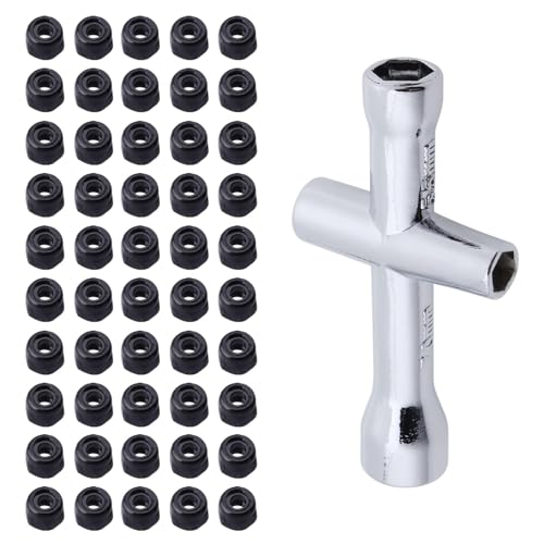 Lock Nuts & Wheel Wrench for SCX24 Wheels JLU AXI00002 C10 AXI00001 Bronco Deadbolt AXI90081 AXI00004 Betty B-17 Gladiator AXI00005 Axial 1/24 RC Crawler Car, 50pcs