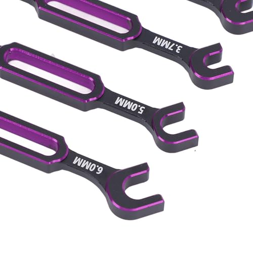 Drfeify 4PCS RC Car Wrench Repair Tool, 3.0/3.2/3.5/3.7/4.0/5.0/5.5/6.0mm RC Turnbuckle Nut Ball Joint Remover Universal Upgrade Parts (Purple) - color: Purple