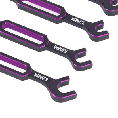 Drfeify 4PCS RC Car Wrench Repair Tool, 3.0/3.2/3.5/3.7/4.0/5.0/5.5/6.0mm RC Turnbuckle Nut Ball Joint Remover Universal Upgrade Parts (Purple) - color: Purple