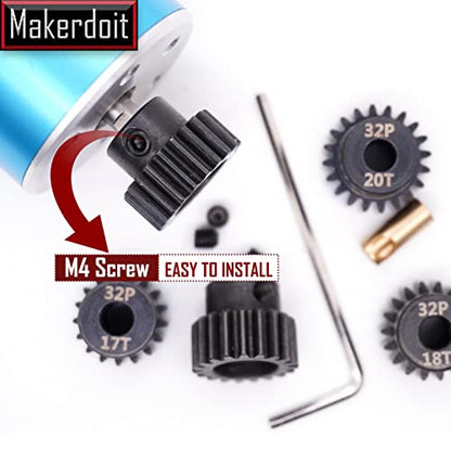 32P 5mm Pinion Gear Set 17T 18T 19T 20T 21T with Hex Key for RC - style: 17T 18T 19T 20T 21T