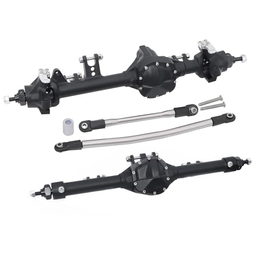 CNC Aluminum Front Rear Straight Axle for 1/10 RC Crawler Axial SCX10 II Vanquish VS4-10 Chassis (Black) - color: Black