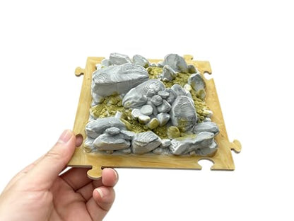 RC Rock Crawler Terrain Obstacle Compatible with SCX30, FMS, Orlandoo Hunter, K10, Kyosho KC10, Rlaarlo Mini RC Climbing Track Modular Rock Course for 1/30 1/43 Crawlers (Style 4)