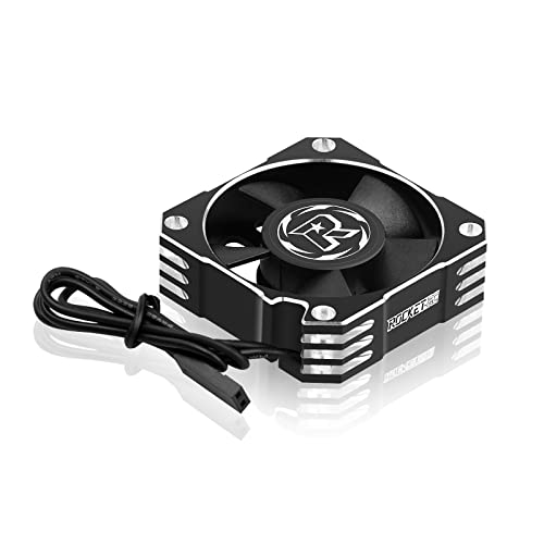 RC Cooling Fan 1/10 35mm 21000RPM 8.4V Aluminum ESC Motor Cooling Fan Heatsink for RC Car 1/8 1/10 Scale 3650,3660,3670 Brushless Motor (Black+Silver) - color: 35mm Silver Black