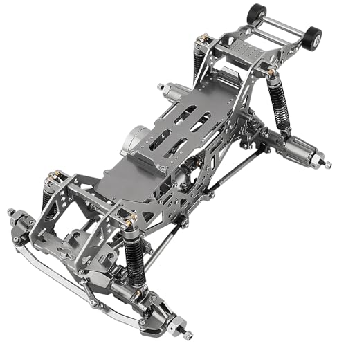 1:18 Metal Upgrade Chassis Frame with Axles Gearbox for RC LOSI Mini LMT 1/18 Digger Monster Truck Brushed RTR LOS01026 Metal Upgrade Parts (Gray) - color: Gray