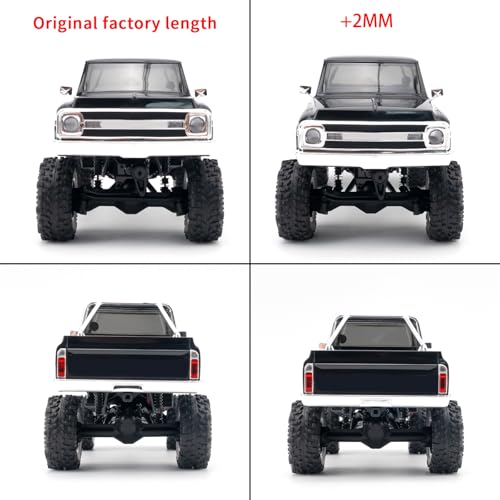 Que-T Heavy Duty Steel CVD Driveshafts +2mm Extended Front Rear Drive Shafts for 1/30 Axial Scx30 RC Crawler Car - size: 2mm Extended