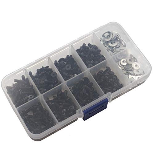 Vgoohobby 340PCS Universal M3 Screw Box Repair Accessories M3 Flat Round Head Screws M3 & M4 Flat Washer Compatible with Redcat HPI HSP Traxxas Tamiya SCX10 RC4WD 1/10 RC Car Truck