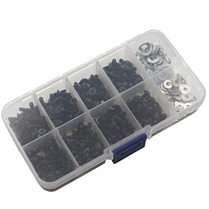 Vgoohobby 340PCS Universal M3 Screw Box Repair Accessories M3 Flat Round Head Screws M3 & M4 Flat Washer Compatible with Redcat HPI HSP Traxxas Tamiya SCX10 RC4WD 1/10 RC Car Truck