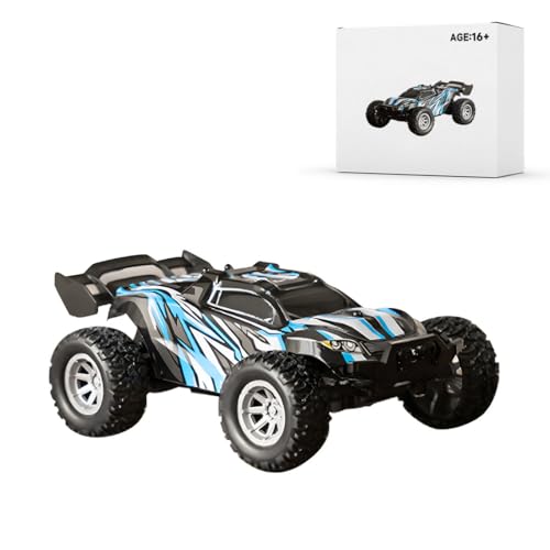 Mini RC Car for Adults, 4WD Off Road Remote Control Truck High Speed 20KMH Rechargeable Battery RTR Gift for Teen Birthday Christmas - color: Blue