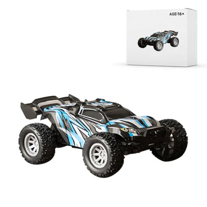 Mini RC Car for Adults, 4WD Off Road Remote Control Truck High Speed 20KMH Rechargeable Battery RTR Gift for Teen Birthday Christmas - color: Blue