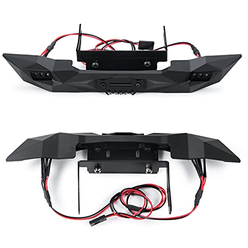 RC-Hub Metal Front Bumper with Led Light for 1/10 Axial SCX10 SCX10 II 90046 90047 TRX4 RC Crawler Car
